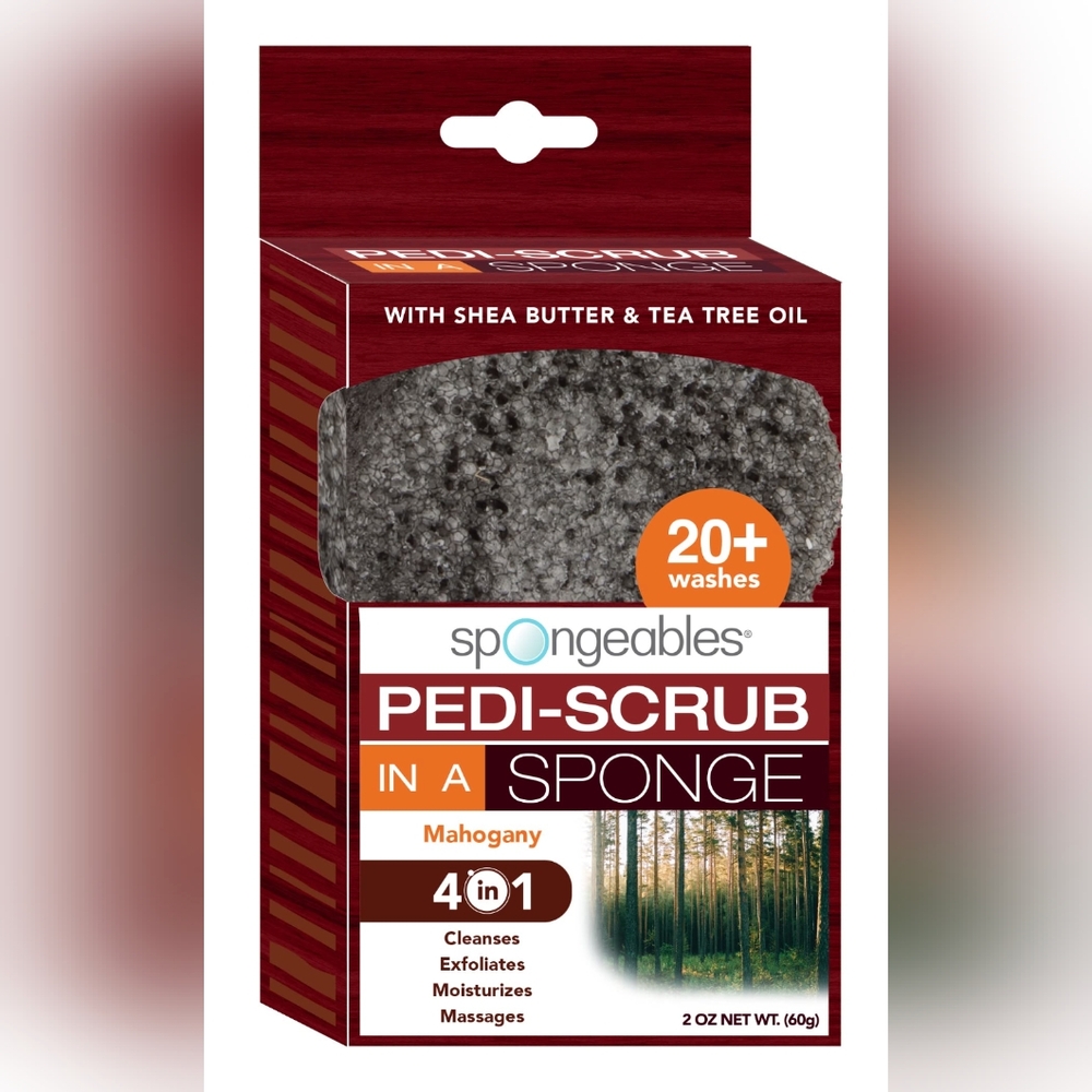 Spongeables Pedi Scrub Mahogany Sponges